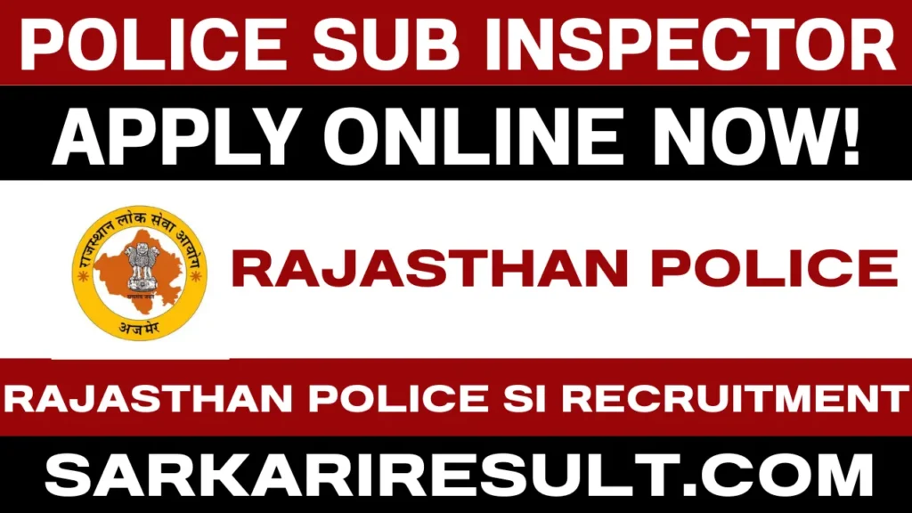 rajasthan police si recruitment 2025 official notification