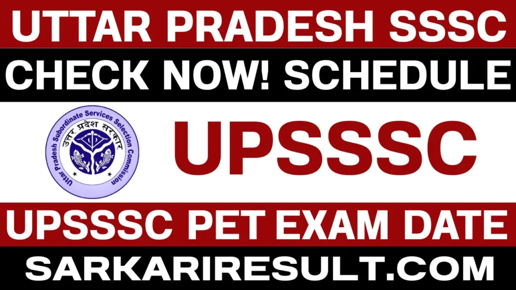UPSSSC PET Exam Date 2025 Notice PDF Download