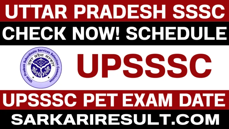 UPSSSC PET Exam Date 2025 Notice PDF Download