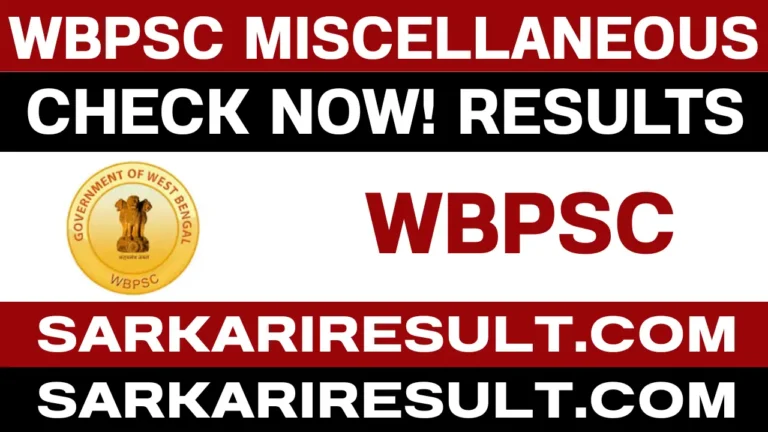 wbpsc miscellaneous result
